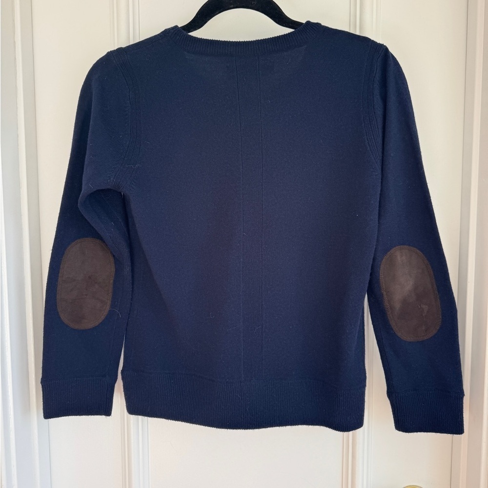 Classic Rag and Bone Navy Cashmere blend sweater with suede elbow patches - Sz S - Picture 4 of 4